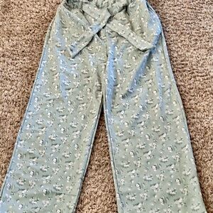 Chic Floral Pants with Tie Waist